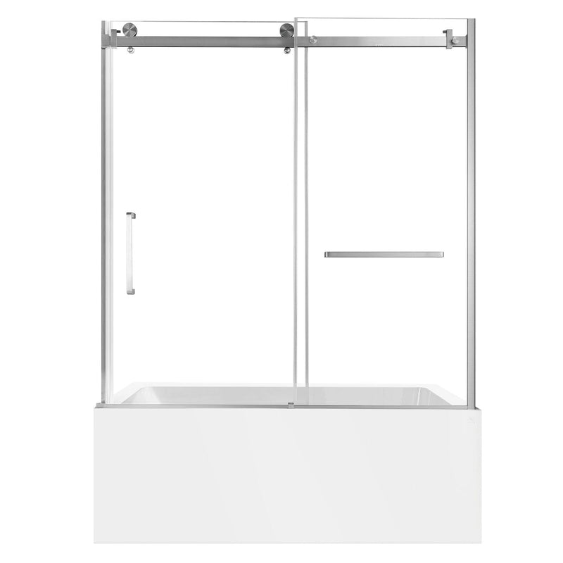 60-Inch Acrylic Rectangular 3-Wall Anti-Skid Alcove Tub with Tub Door, Right Hand Drain
