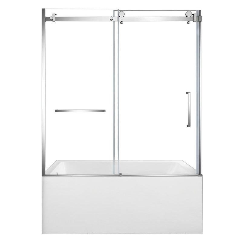 60-Inch Acrylic Rectangular 3-Wall Alcove Tub with Tub Door, Left Hand Drain