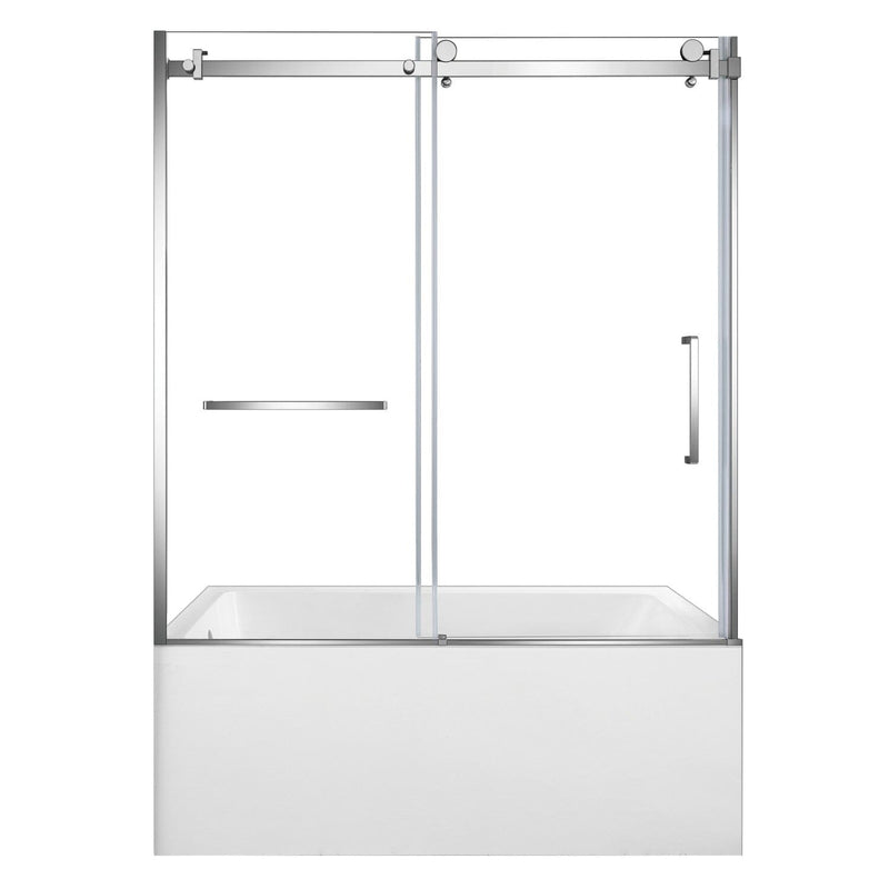 60-Inch Acrylic Rectangular 3-Wall Alcove Tub Combo with Tub Door (Left Hand Drain)