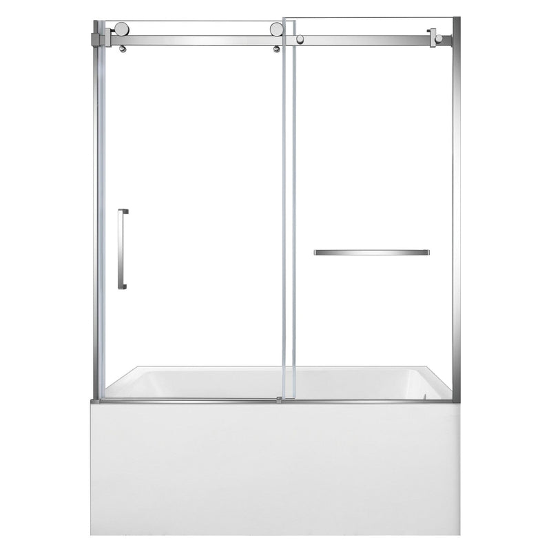 60-Inch Acrylic Rectangular 3-Wall Alcove Tub Combo with Tub Door (Right Hand Drain)