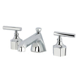Two-Handle 3-Hole Deck Mount Widespread Bathroom Faucet with Brass Pop-Up