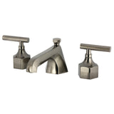 Two-Handle 3-Hole Deck Mount Widespread Bathroom Faucet with Brass Pop-Up