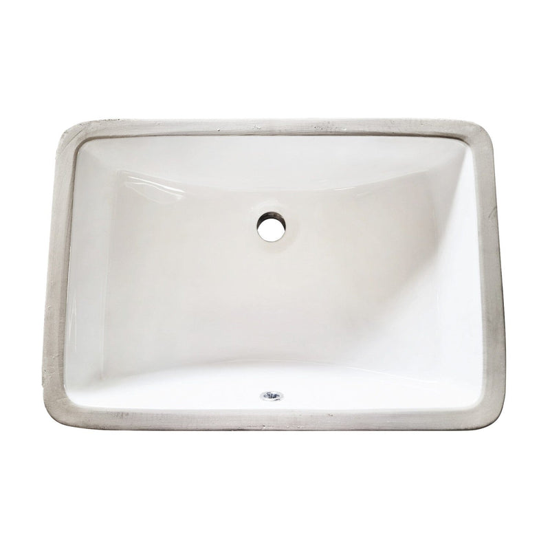 Piazza 21-Inch Ceramic Rectangular Undermount Bathroom Sink