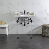 Pemberton 30-Inch Carrara Marble Console Sink with Acrylic Legs (8-Inch, 3-Hole)