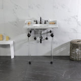 Pemberton 30-Inch Carrara Marble Console Sink with Acrylic Legs (8-Inch, 3-Hole)