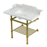 Pemberton 36-Inch Console Sink with Brass Legs (8-Inch, 3 Hole)