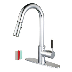 Kaiser One-Handle 1-Hole Deck Mount Bar Faucet with Pull Down Sprayer