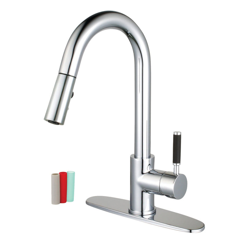 Kaiser One-Handle 1-Hole Deck Mount Bar Faucet with Pull Down Sprayer