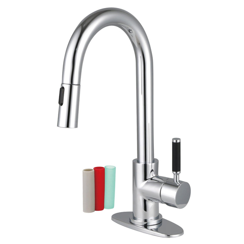 Kaiser One-Handle 1-Hole Deck Mount Bar Faucet with Pull Down Sprayer