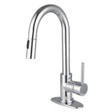 Concord One-Handle 1-Hole Deck Mount Bar Faucet with Pull Down Sprayer