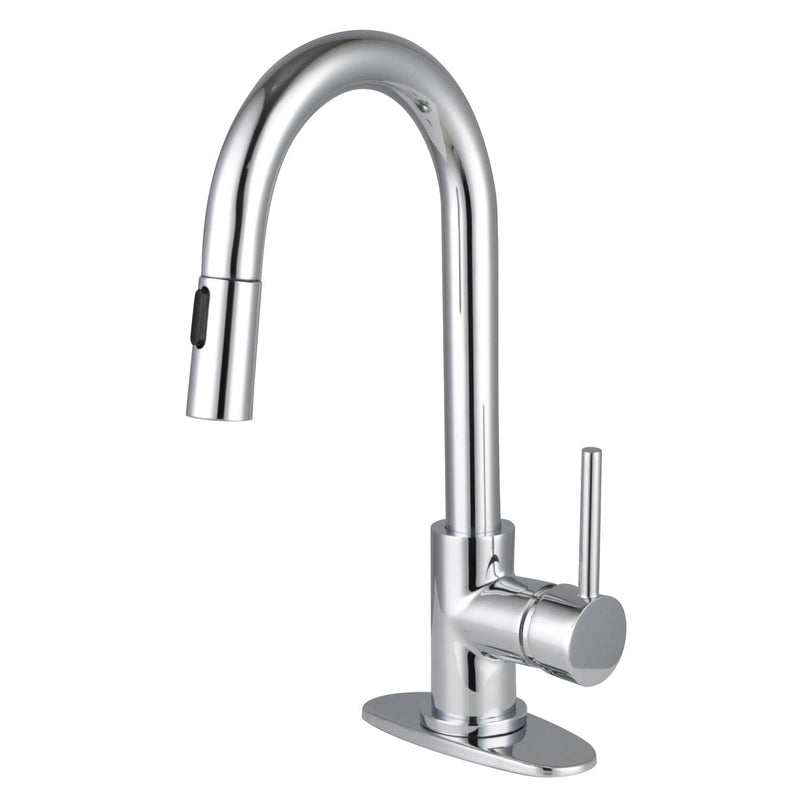 Concord One-Handle 1-Hole Deck Mount Bar Faucet with Pull Down Sprayer