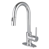 Concord One-Handle 1-Hole Deck Mount Bar Faucet with Pull Down Sprayer