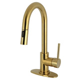 Concord One-Handle 1-Hole Deck Mount Bar Faucet with Pull Down Sprayer