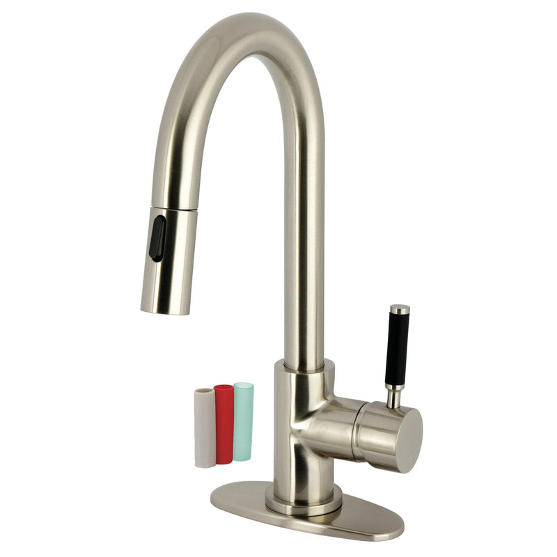 Kaiser One-Handle 1-Hole Deck Mount Bar Faucet with Pull Down Sprayer