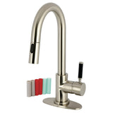 Kaiser One-Handle 1-Hole Deck Mount Bar Faucet with Pull Down Sprayer
