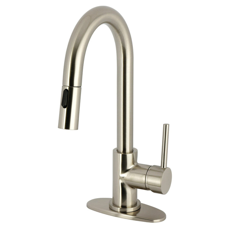 Concord One-Handle 1-Hole Deck Mount Bar Faucet with Pull Down Sprayer