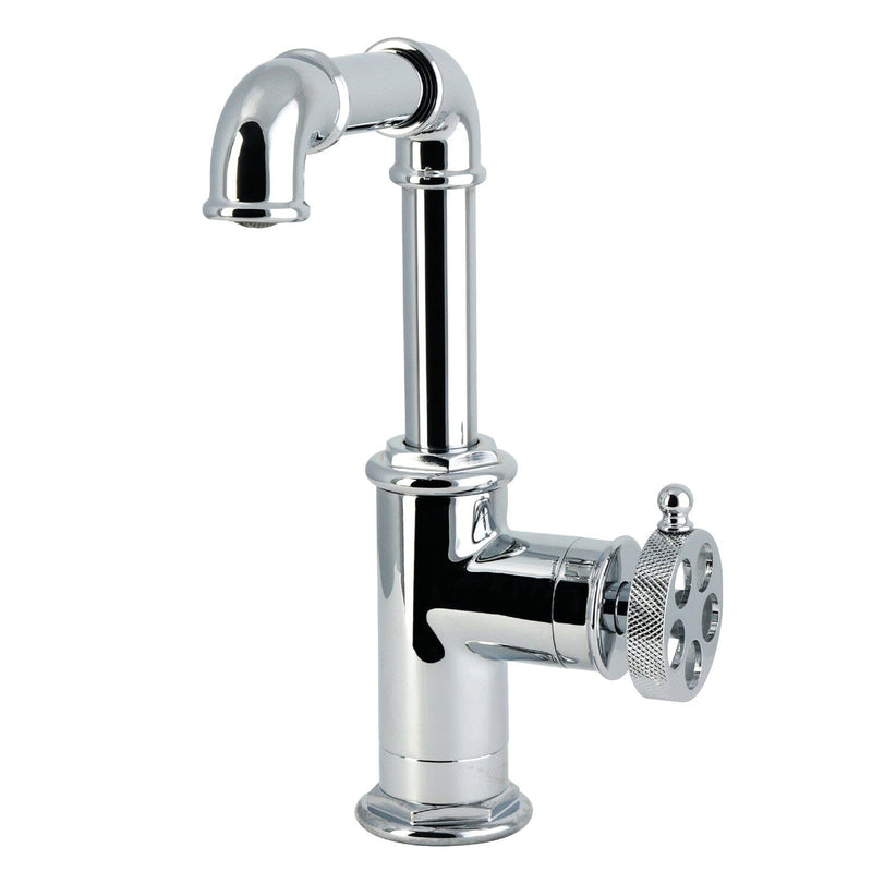 Wendell One-Handle 1-Hole Bathroom Faucet with Knurled Handle and Push Pop-Up Drain