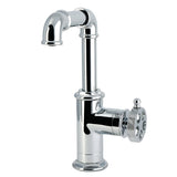 Wendell One-Handle 1-Hole Bathroom Faucet with Knurled Handle and Push Pop-Up Drain