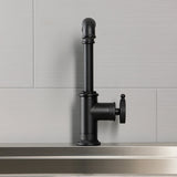 Wendell One-Handle 1-Hole Deck Mount Bar Faucet with Knurled Handle