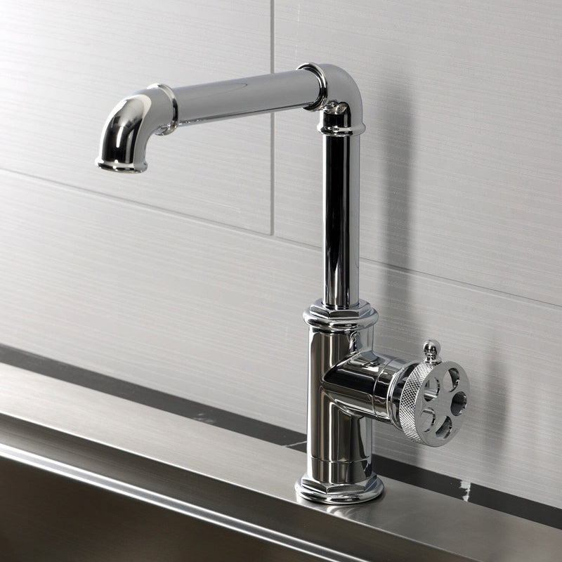 Wendell One-Handle 1-Hole Deck Mount Bar Faucet with Knurled Handle