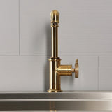 Wendell One-Handle 1-Hole Deck Mount Bar Faucet with Knurled Handle