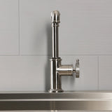 Wendell One-Handle 1-Hole Deck Mount Bar Faucet with Knurled Handle