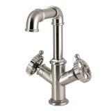 Fuller Two-Handle 1-Hole Bathroom Faucet with Push Pop-Up Drain