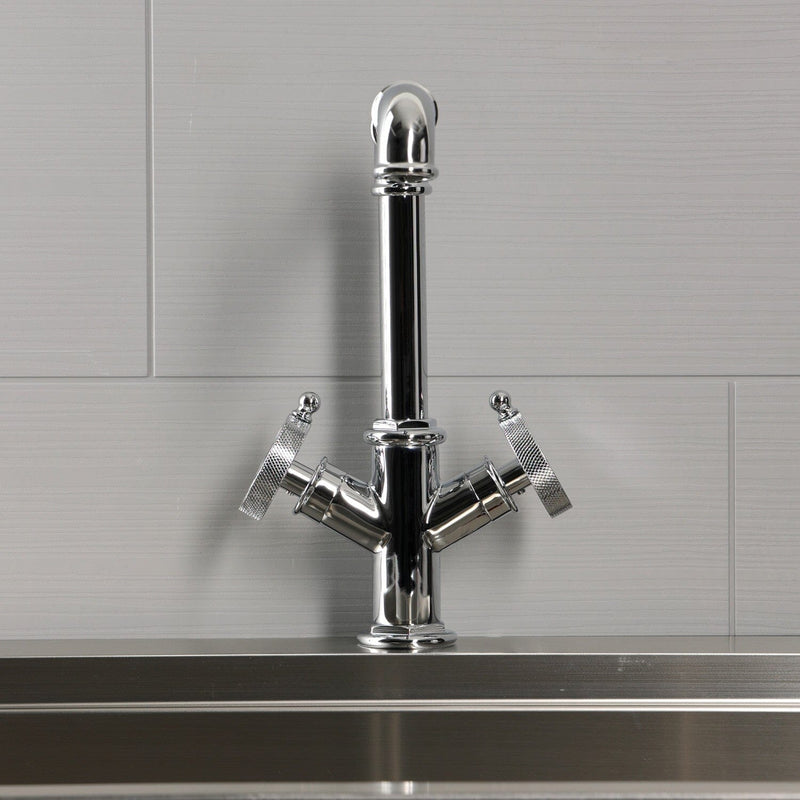 Wendell Two-Handle 1-Hole Kitchen Faucet with Knurled Handle