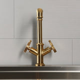 Wendell Two-Handle 1-Hole Kitchen Faucet with Knurled Handle
