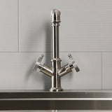Wendell Two-Handle 1-Hole Kitchen Faucet with Knurled Handle