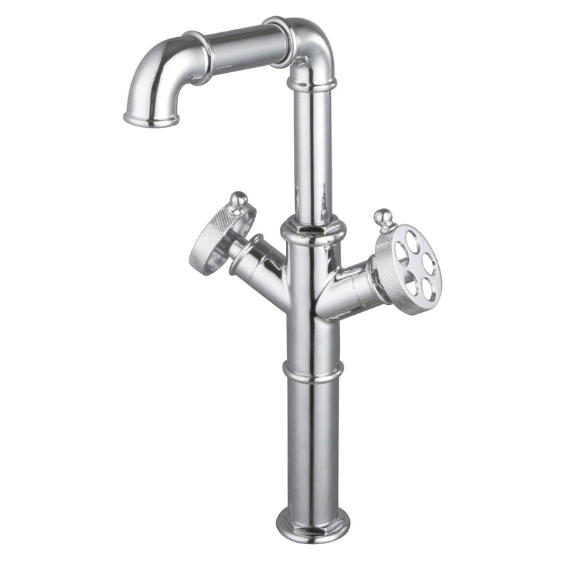 Wendell Two-Handle 1-Hole Deck Mount Vessel Faucet with Knurled Handle