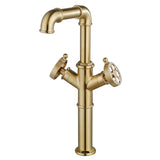 Wendell Two-Handle 1-Hole Deck Mount Vessel Faucet with Knurled Handle