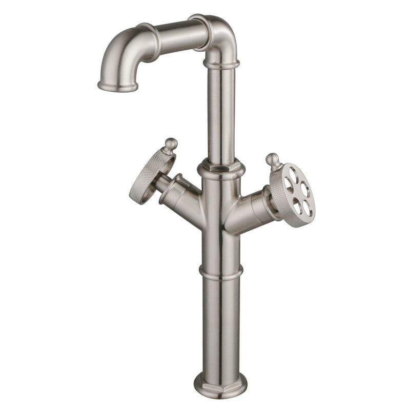 Wendell Two-Handle 1-Hole Deck Mount Vessel Faucet with Knurled Handle
