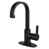 Continental One-Handle 1-Hole Bathroom Faucet with Deck Plate and Push Pop-Up Drain