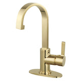 Continental One-Handle 1-Hole Bathroom Faucet with Deck Plate and Push Pop-Up Drain