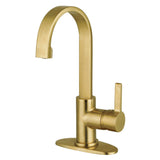 Continental One-Handle 1-Hole Bathroom Faucet with Deck Plate and Push Pop-Up Drain