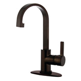 Continental One-Handle 1-Hole Bathroom Faucet with Deck Plate and Push Pop-Up Drain