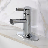 Kaiser One-Handle 1-Hole Bathroom Faucet with Deck Plate and Push Pop-Up Drain