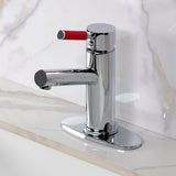 Kaiser One-Handle 1-Hole Bathroom Faucet with Deck Plate and Push Pop-Up Drain