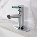Kaiser One-Handle 1-Hole Bathroom Faucet with Deck Plate and Push Pop-Up Drain