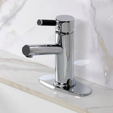 Kaiser One-Handle 1-Hole Bathroom Faucet with Deck Plate and Push Pop-Up Drain