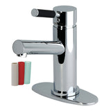Kaiser One-Handle 1-Hole Bathroom Faucet with Deck Plate and Push Pop-Up Drain