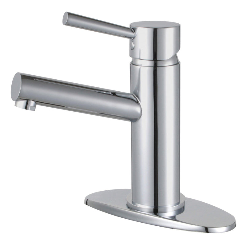 Concord One-Handle 1-Hole Bathroom Faucet with Deck Plate and Push Pop-Up Drain
