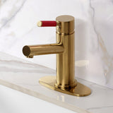 Kaiser One-Handle 1-Hole Bathroom Faucet with Deck Plate and Push Pop-Up Drain