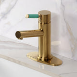 Kaiser One-Handle 1-Hole Bathroom Faucet with Deck Plate and Push Pop-Up Drain