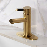Kaiser One-Handle 1-Hole Bathroom Faucet with Deck Plate and Push Pop-Up Drain