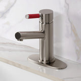 Kaiser One-Handle 1-Hole Bathroom Faucet with Deck Plate and Push Pop-Up Drain
