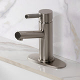 Kaiser One-Handle 1-Hole Bathroom Faucet with Deck Plate and Push Pop-Up Drain