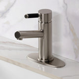 Kaiser One-Handle 1-Hole Bathroom Faucet with Deck Plate and Push Pop-Up Drain