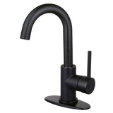 Concord One-Handle 1-Hole Bathroom Faucet with Deck Plate and Push Pop-Up Drain